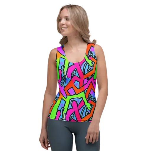 Electric Mosaic on a Women's Tank Top