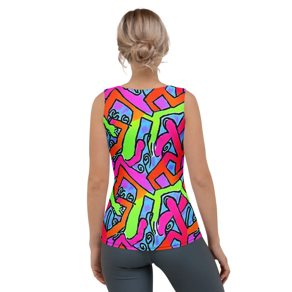 Electric Mosaic on Women's Tank Top — Back