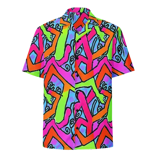 Electric Mosaic on a Button Shirt