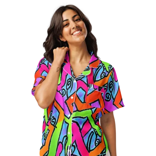 Electric Mosaic on a Women's Short Sleeve Pajama Top