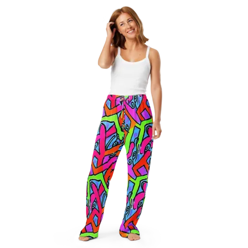 Electric Mosaic on a Women's Pajama Pants