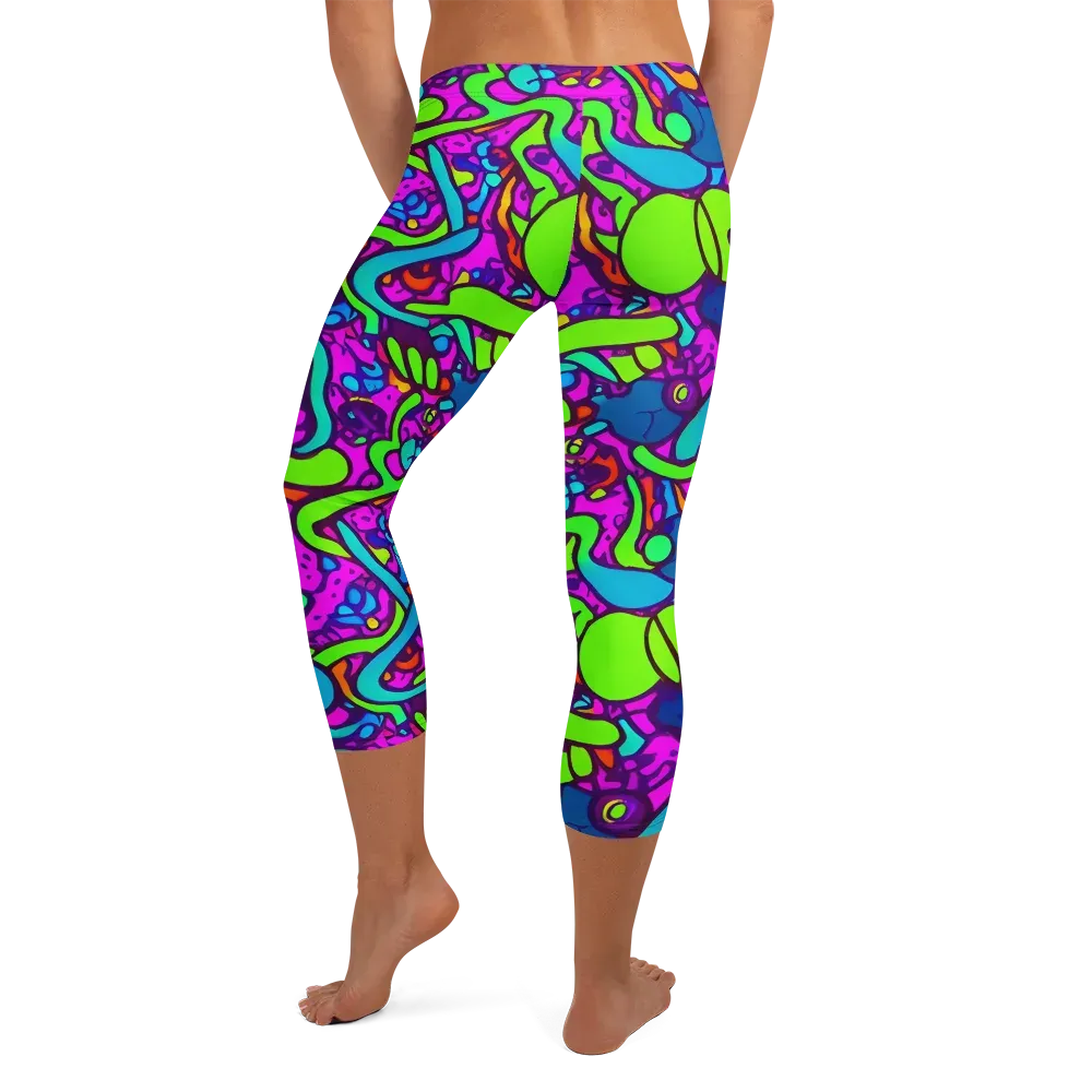 Funky Vortex on Capri Leggings — Back