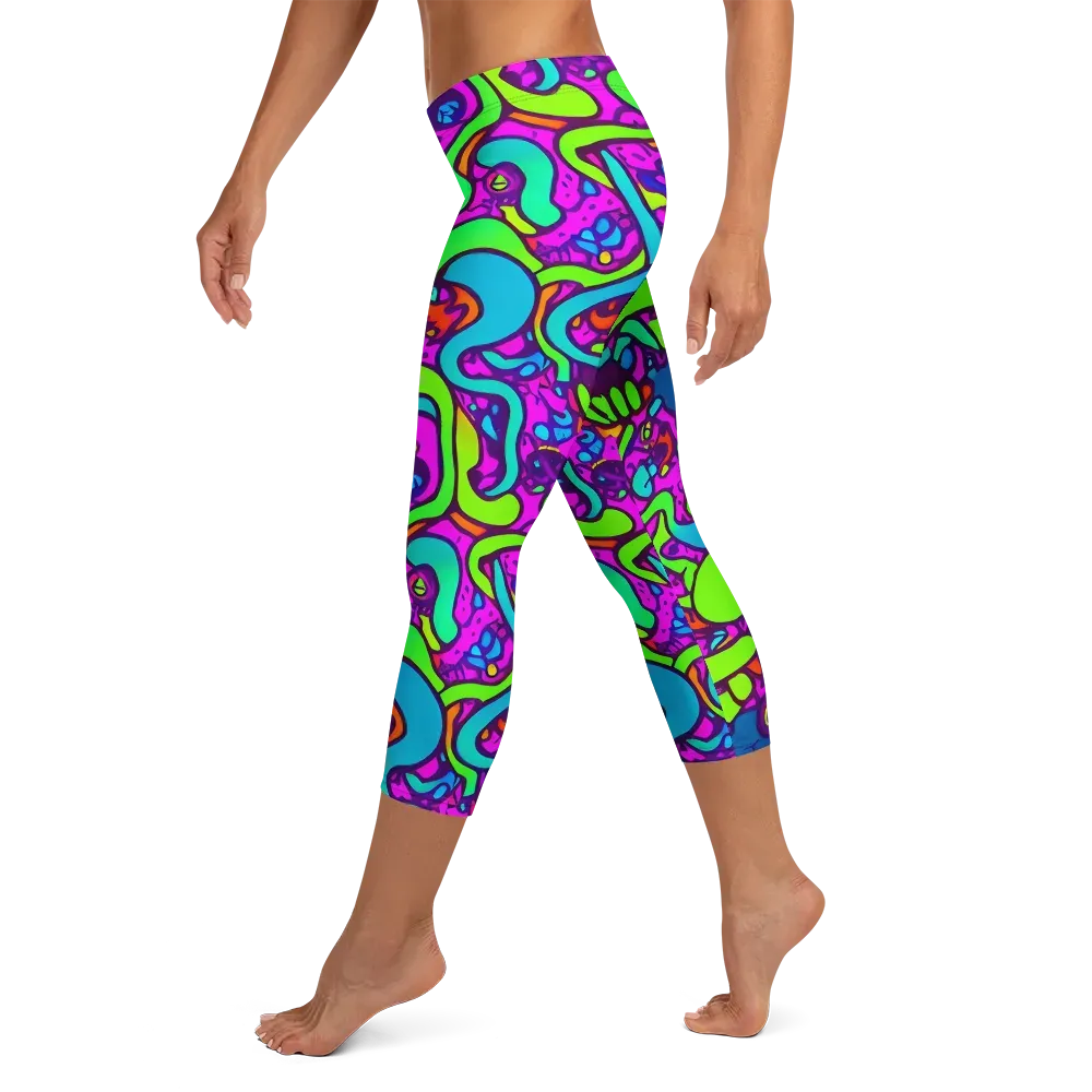 Funky Vortex on Capri Leggings — Left