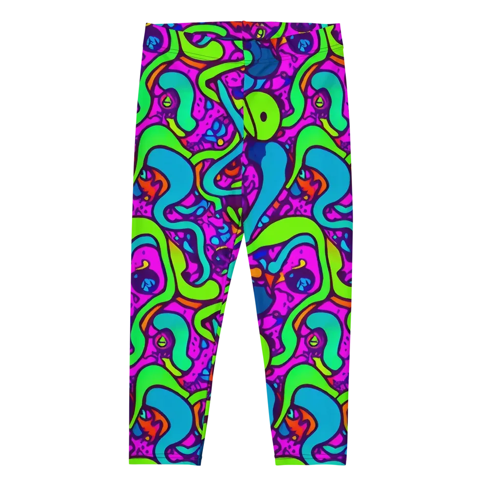 Funky Vortex on Capri Leggings — Front