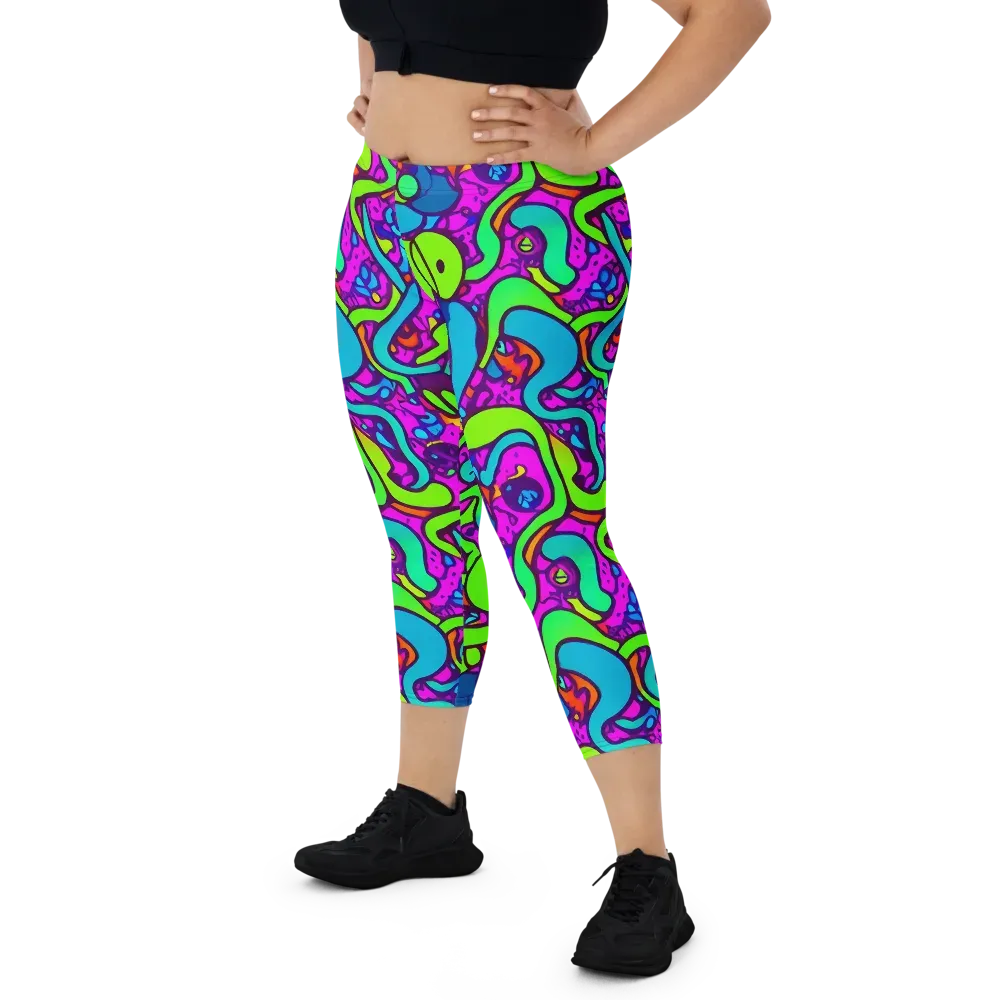 Funky Vortex on Capri Leggings — Front