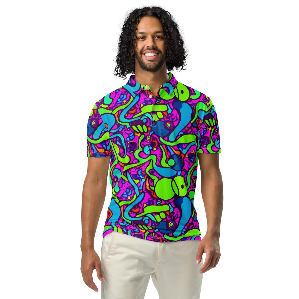Funky Vortex on Men's Slim Fit Polo Shirt — Front