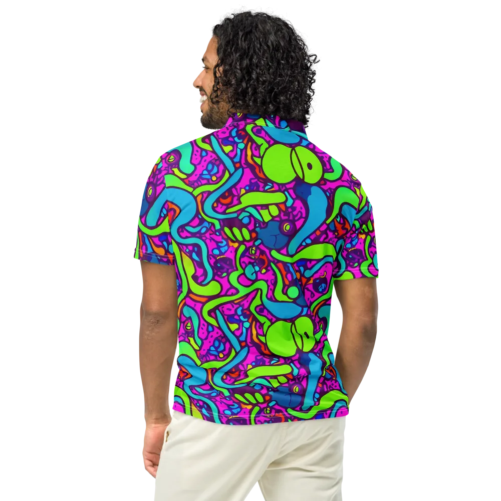 Funky Vortex on Men's Slim Fit Polo Shirt — Back