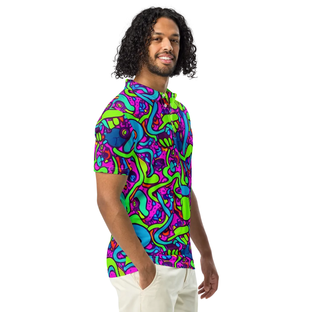Funky Vortex on Men's Slim Fit Polo Shirt — Right Front