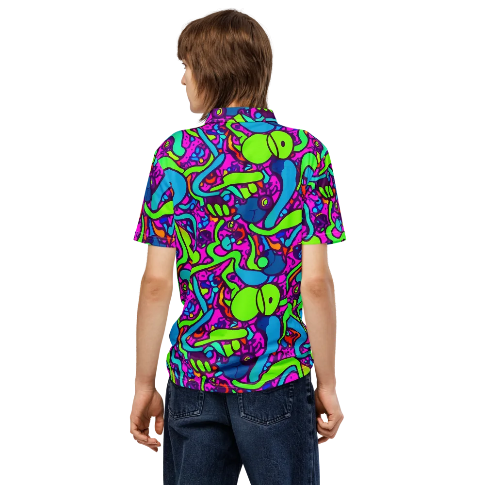 Funky Vortex on Men's Slim Fit Polo Shirt — Back