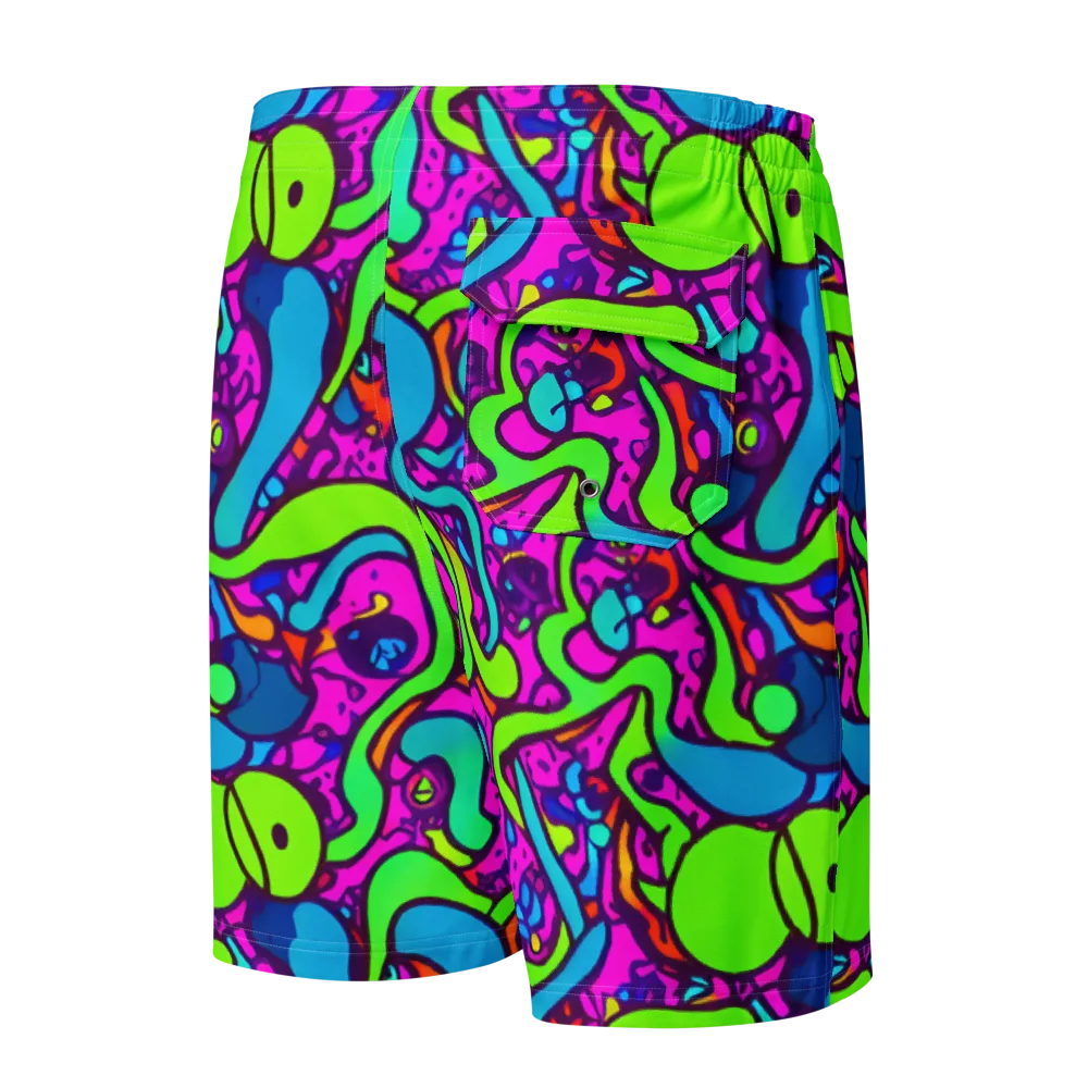 Funky Vortex on Men's Board Shorts — Back