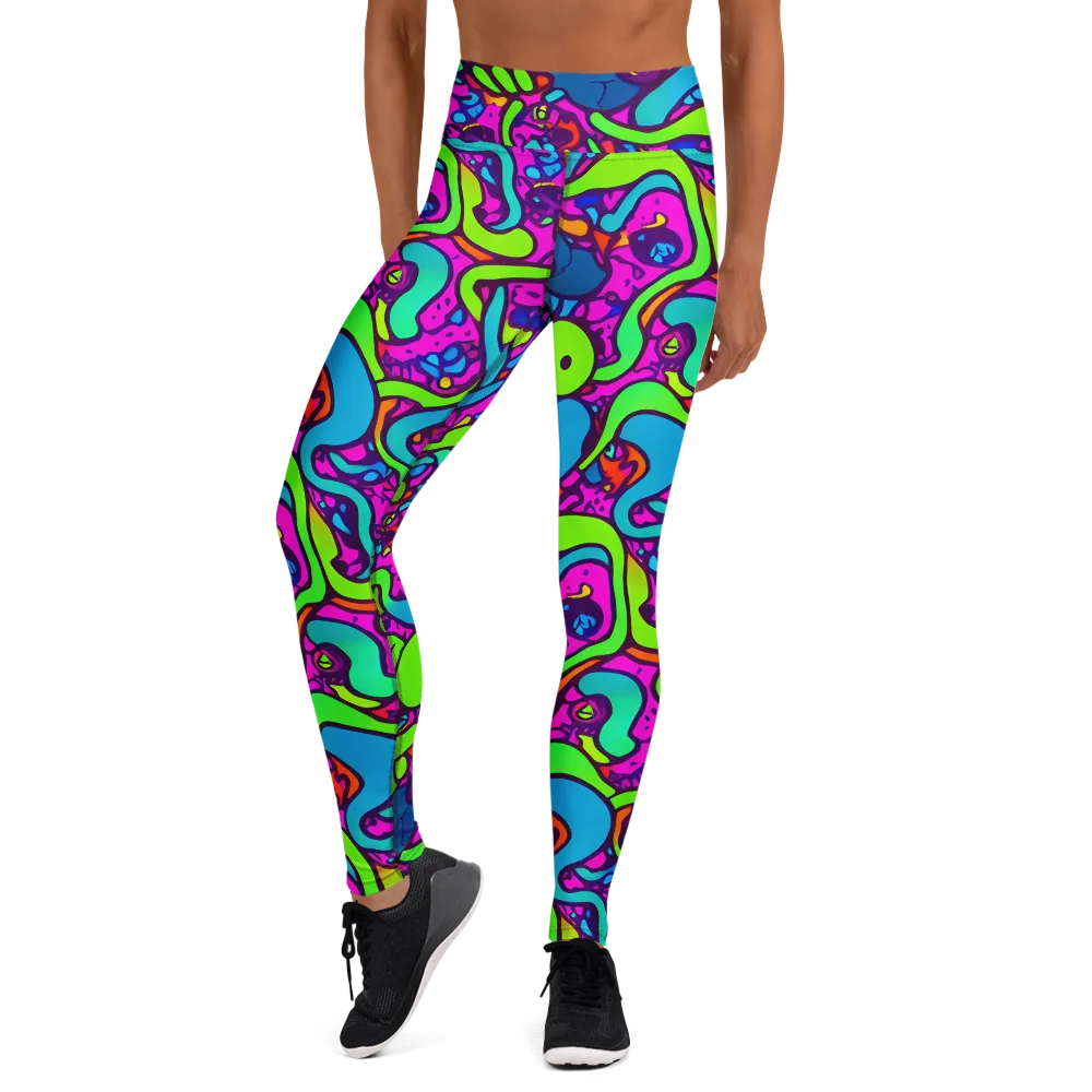 Funky Vortex on Yoga Leggings — Front
