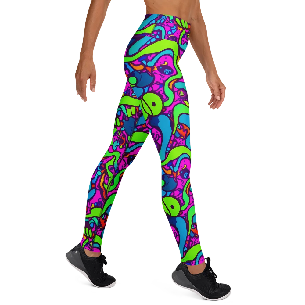 Funky Vortex on Yoga Leggings — Right