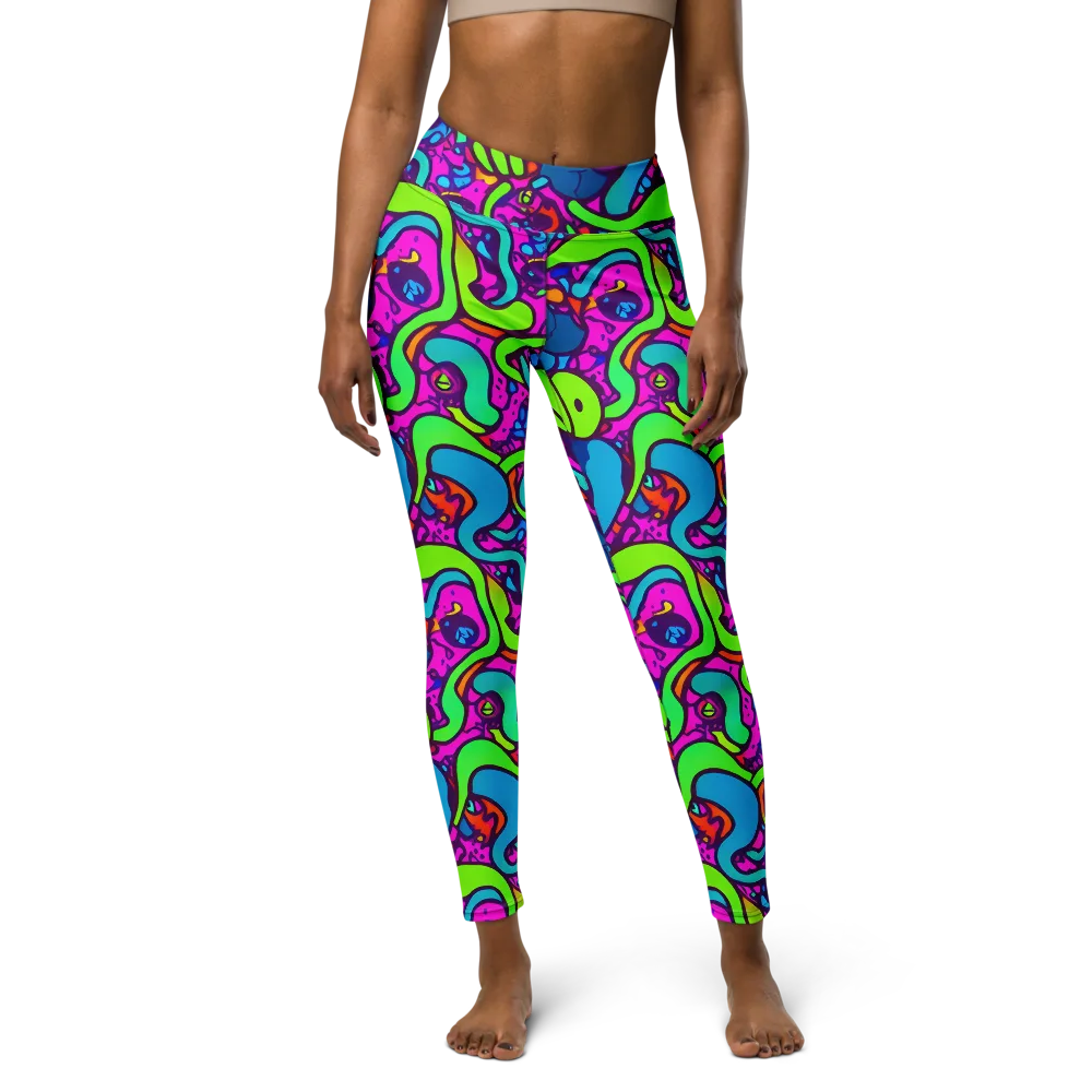 Funky Vortex on Yoga Leggings — Front