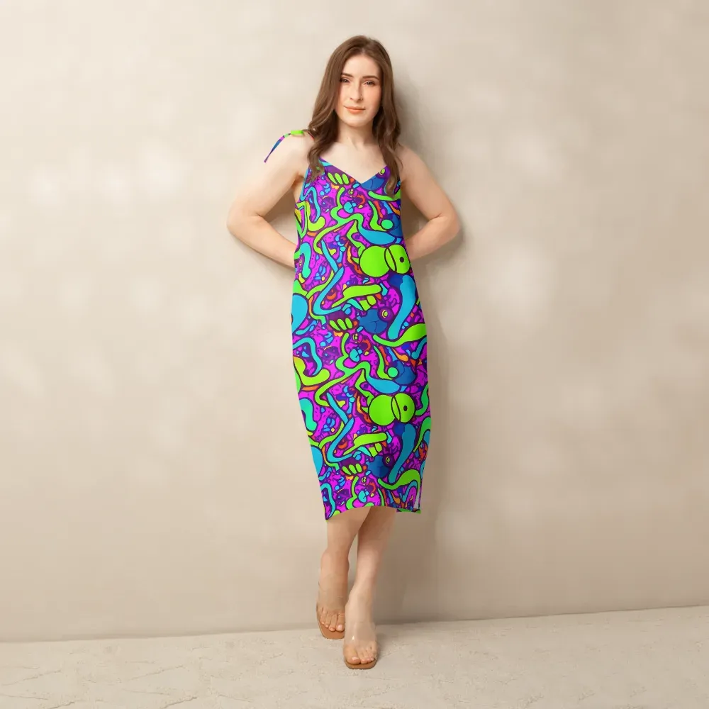 Funky Vortex on Slip Dress — Front