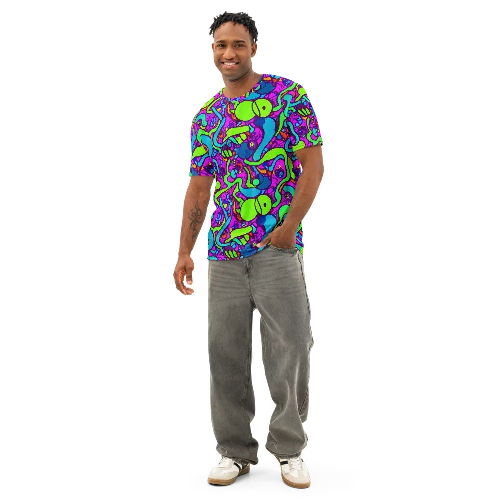 Funky Vortex on Men's Cotton Crew Neck T-Shirt — Front