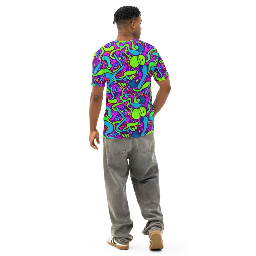 Funky Vortex on Men's Cotton Crew Neck T-Shirt — Back