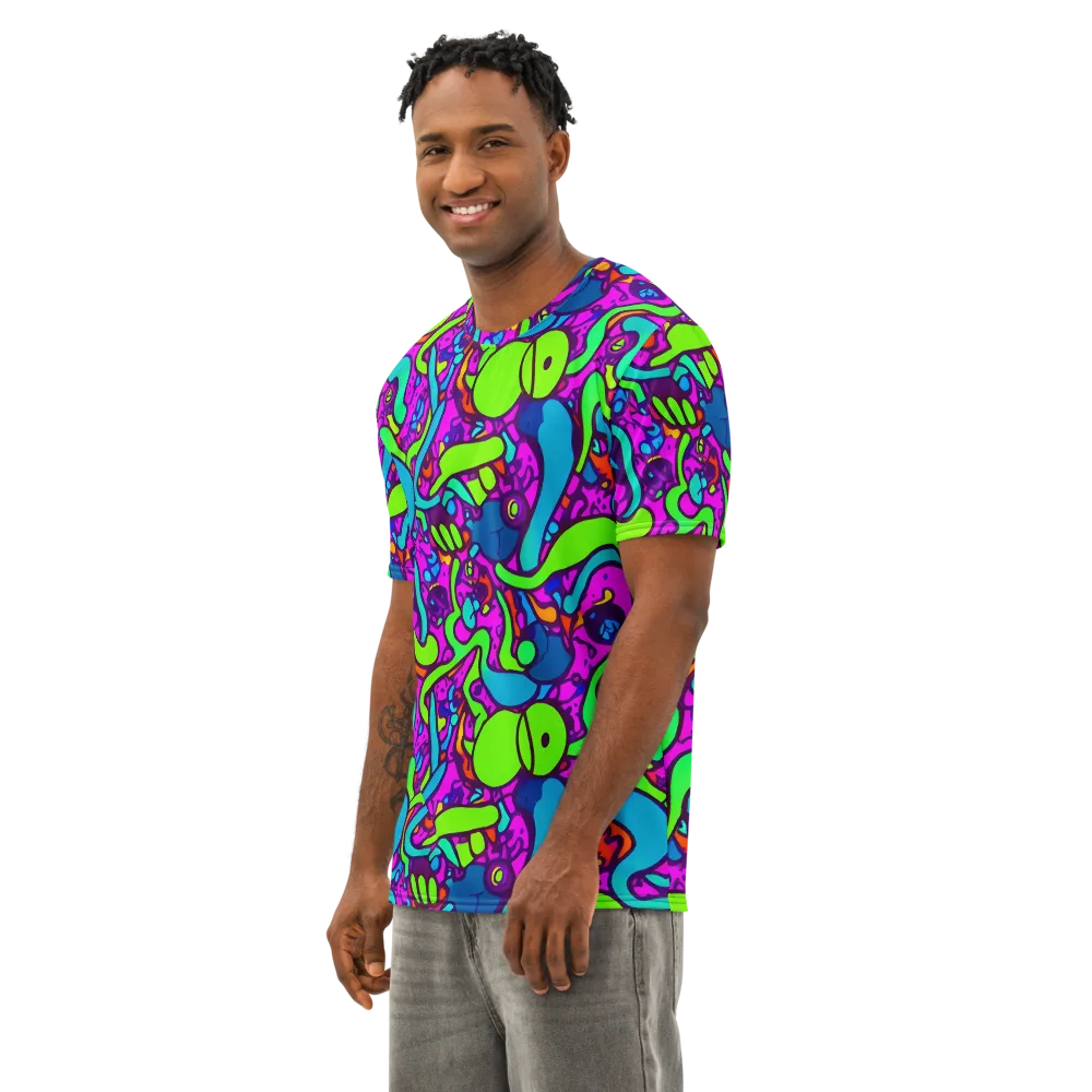 Funky Vortex on Men's Cotton Crew Neck T-Shirt — Left Front