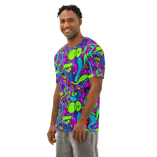 Funky Vortex on a Men's Cotton Crew Neck T-Shirt