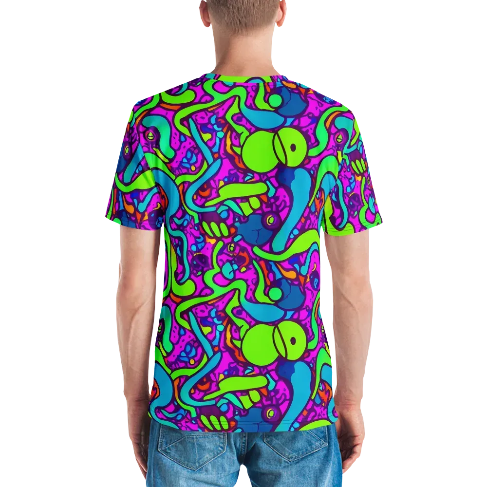 Funky Vortex on Men's Crew Neck T-Shirt — Back