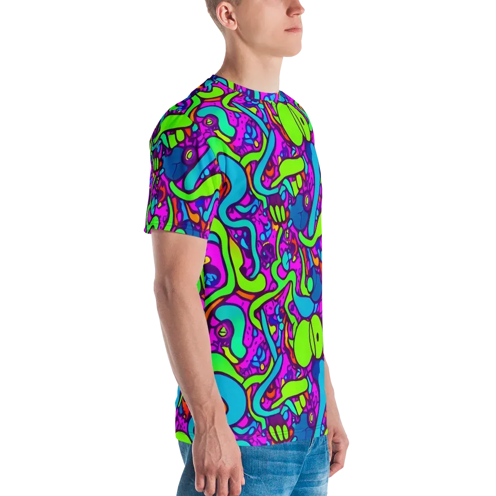 Funky Vortex on Men's Crew Neck T-Shirt — Right