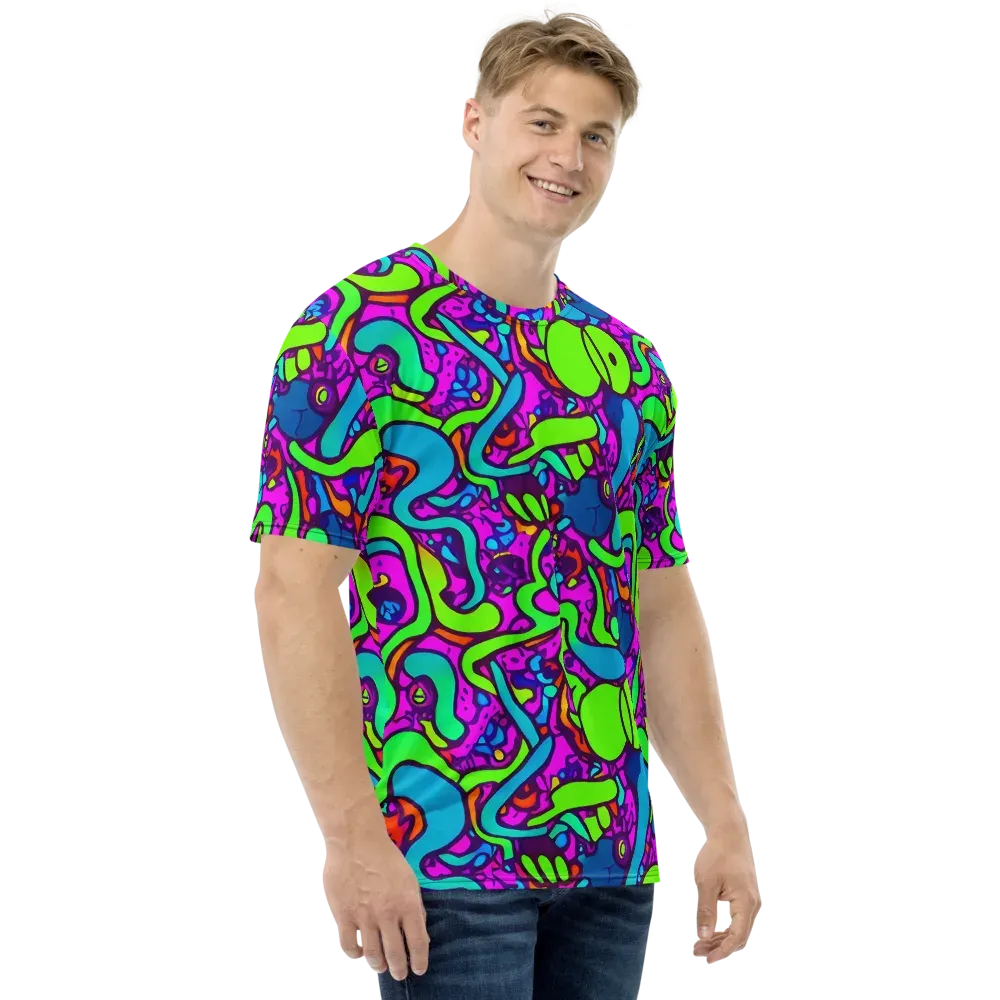 Funky Vortex on Men's Crew Neck T-Shirt — Right