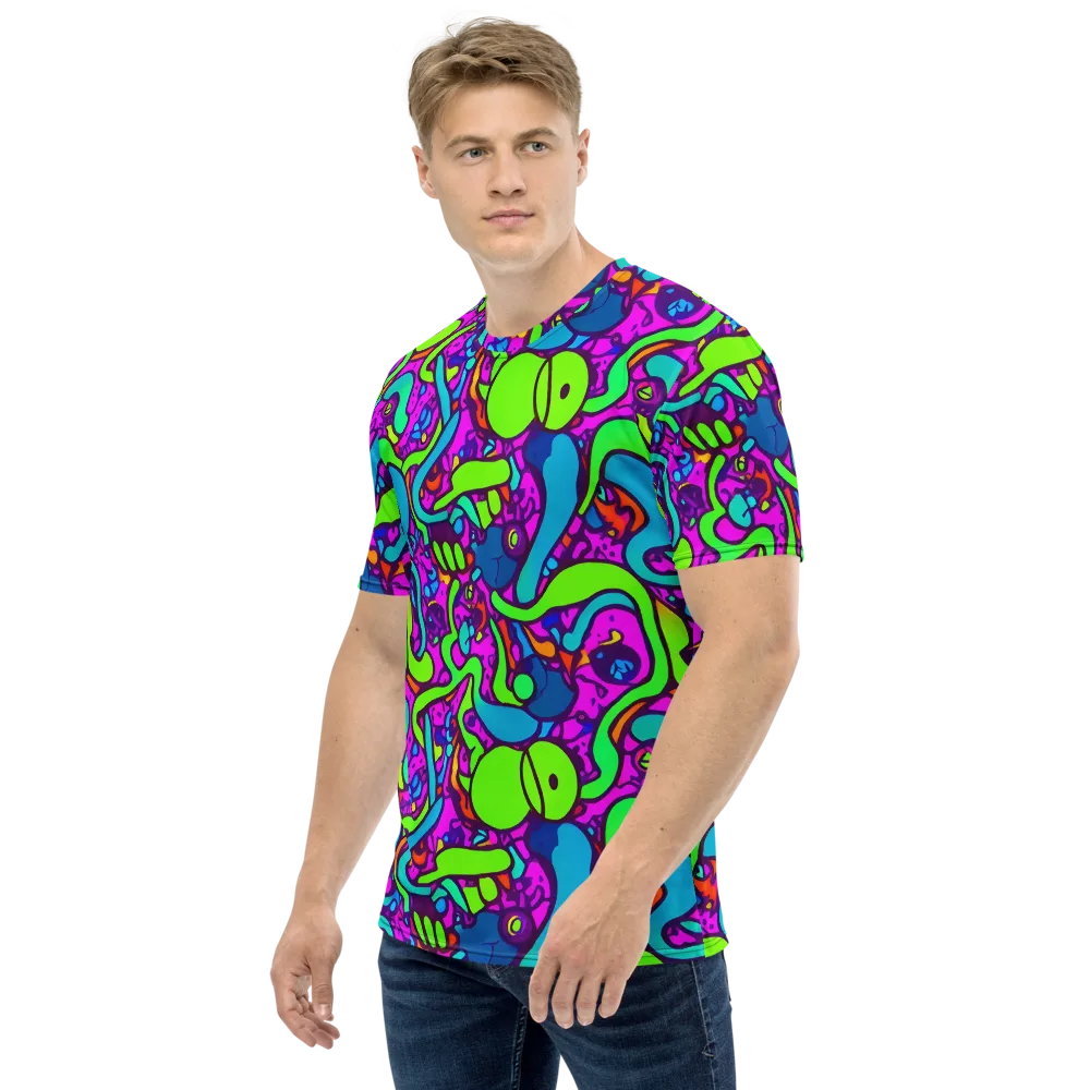 Funky Vortex on Men's Crew Neck T-Shirt — Left