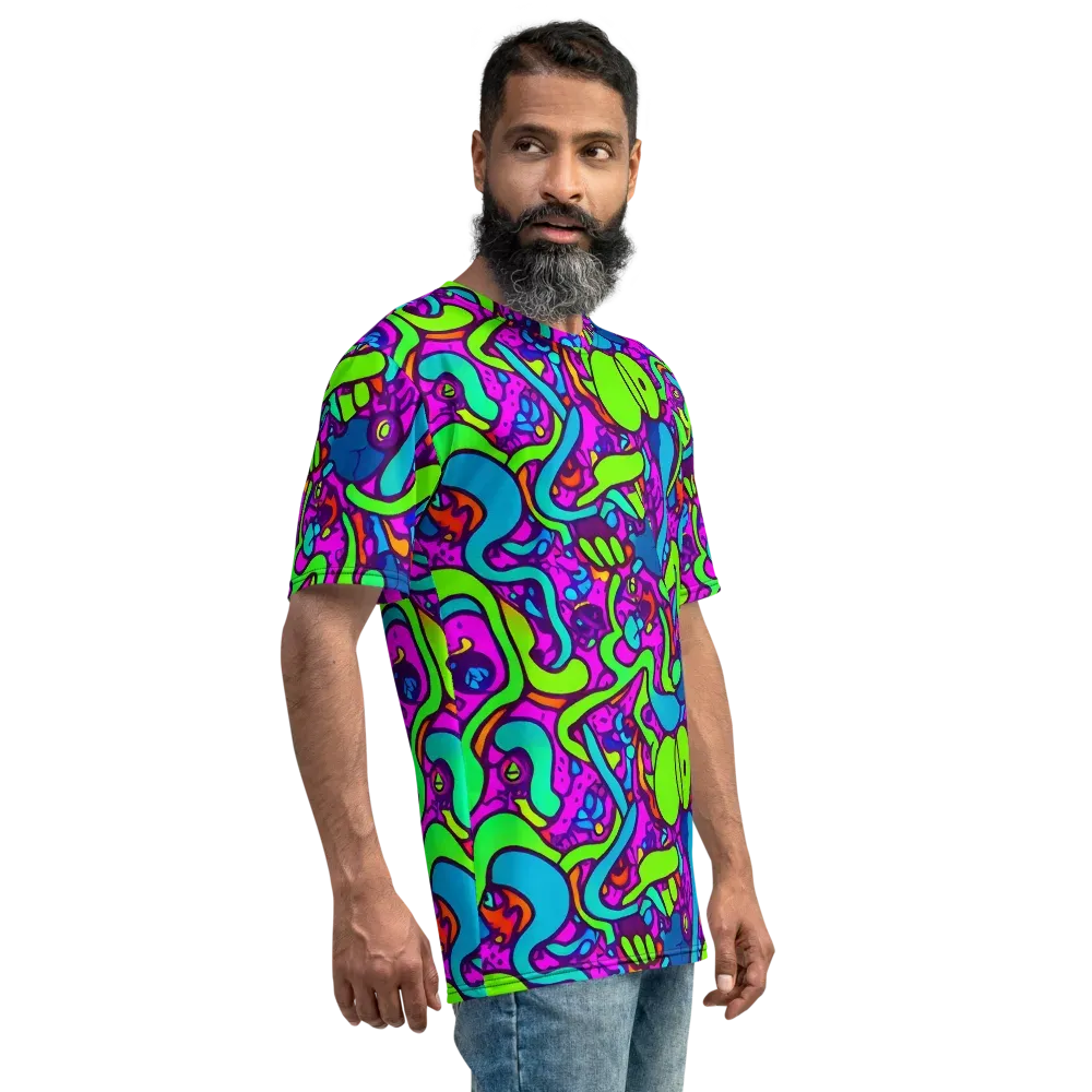 Funky Vortex on Men's Crew Neck T-Shirt — Right
