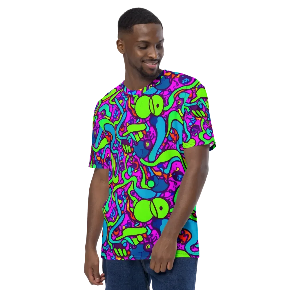 Funky Vortex on Men's Crew Neck T-Shirt — Left