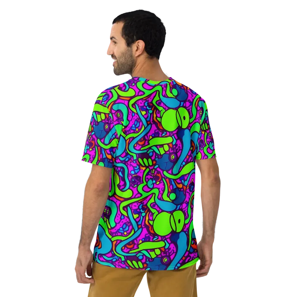 Funky Vortex on Men's Crew Neck T-Shirt — Back
