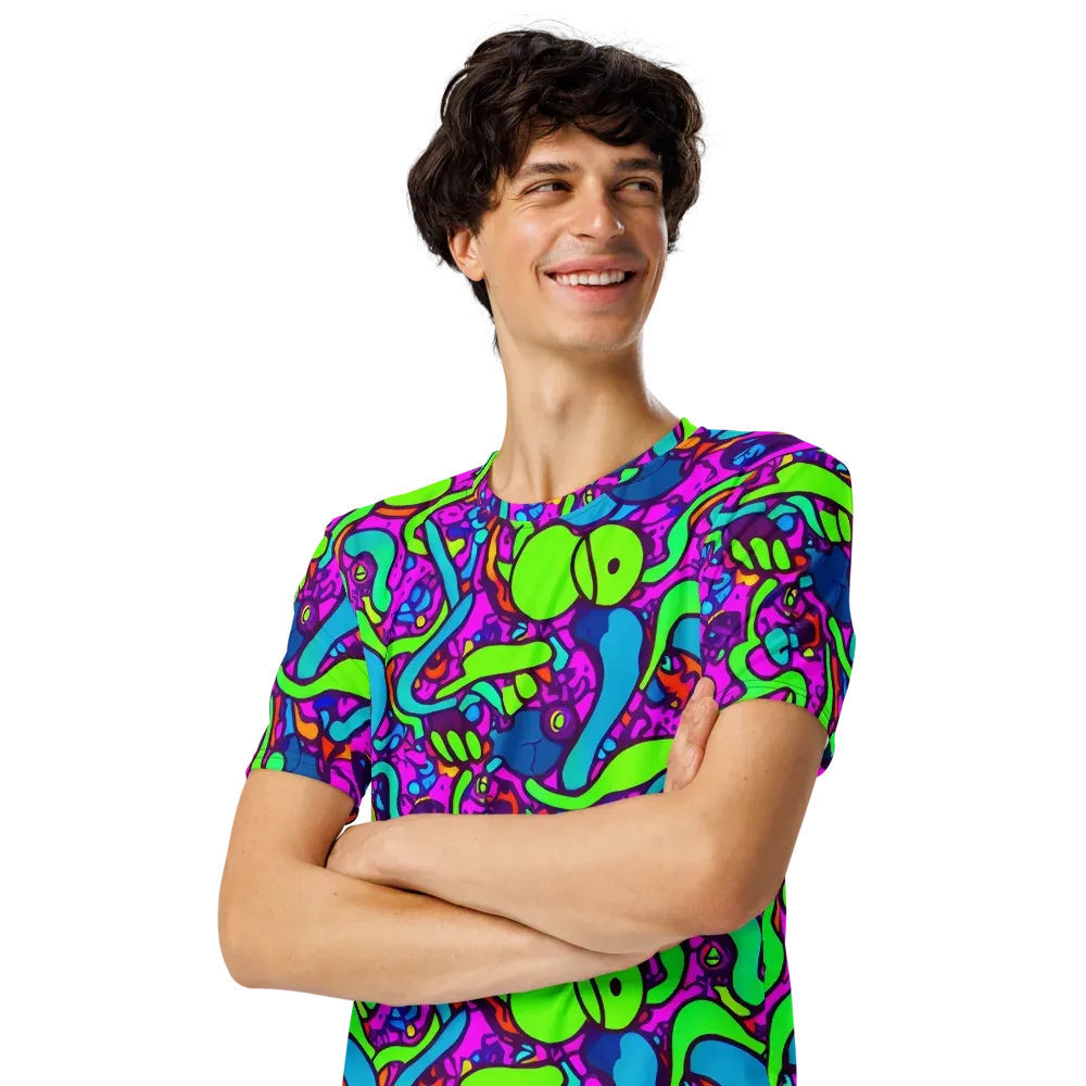 Funky Vortex on Men's Crew Neck T-Shirt — Left Front