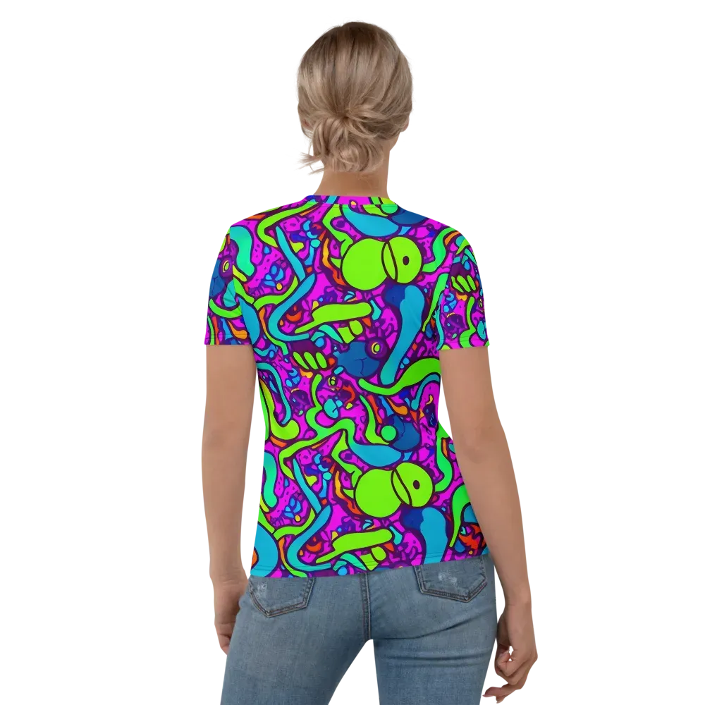 Funky Vortex on Women's Crew Neck T-Shirt — Back
