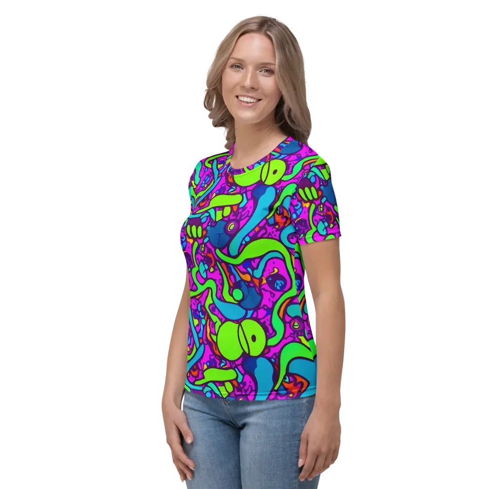 Funky Vortex on Women's Crew Neck T-Shirt — Left