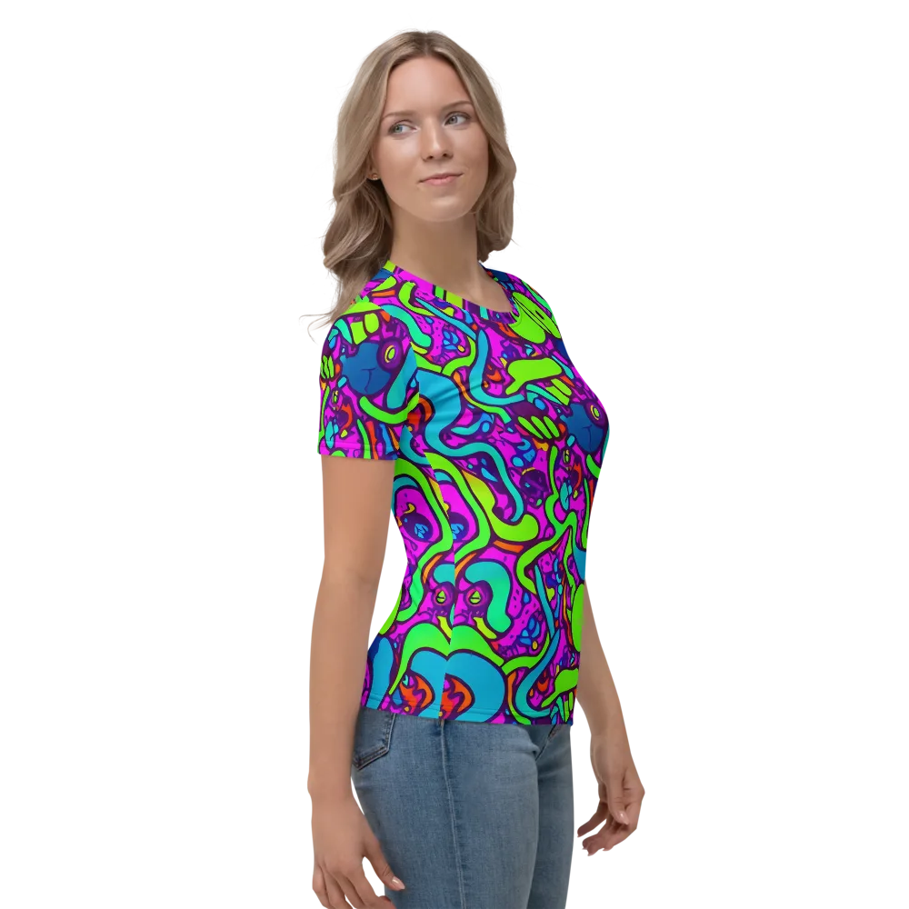 Funky Vortex on Women's Crew Neck T-Shirt — Right