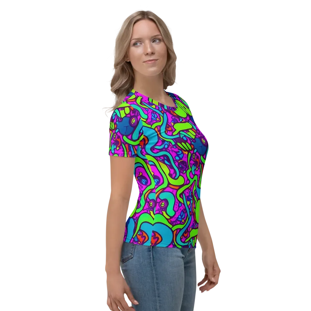 Funky Vortex on Women's Crew Neck T-Shirt — Right