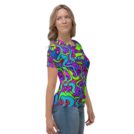 Funky Vortex on a Women's Crew Neck T-Shirt