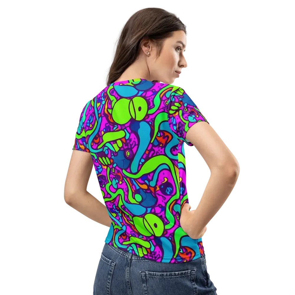 Funky Vortex on Women's Crew Neck T-Shirt — Back