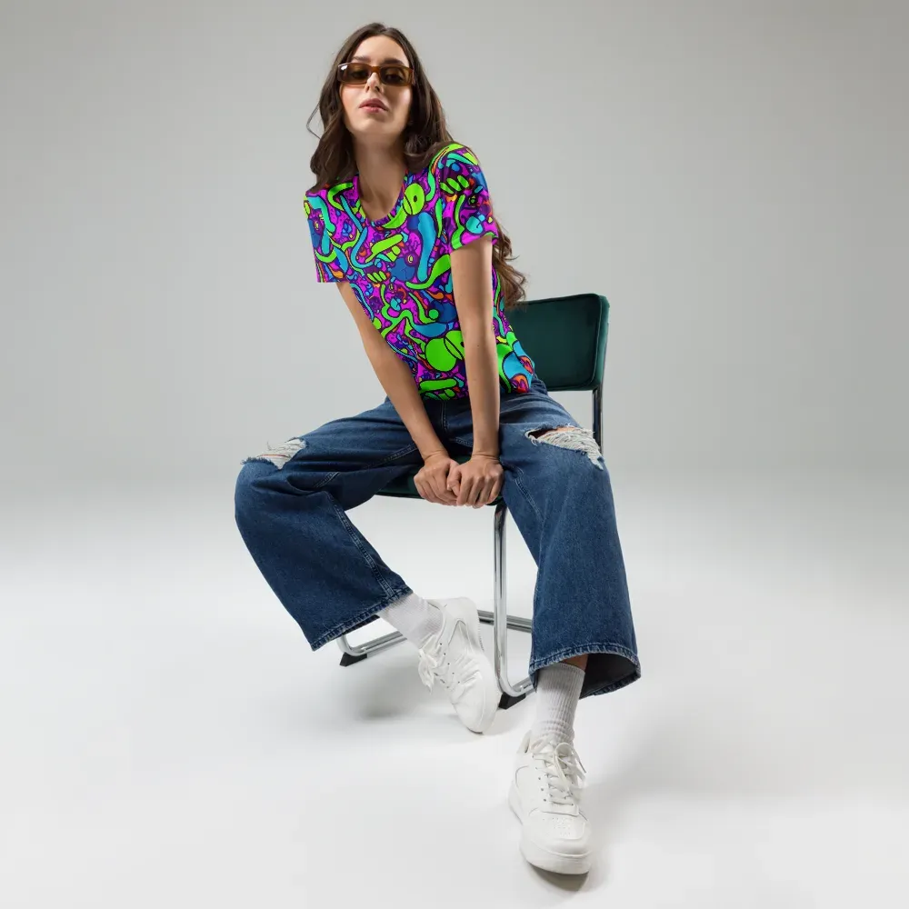 Funky Vortex on Women's Crew Neck T-Shirt — Front
