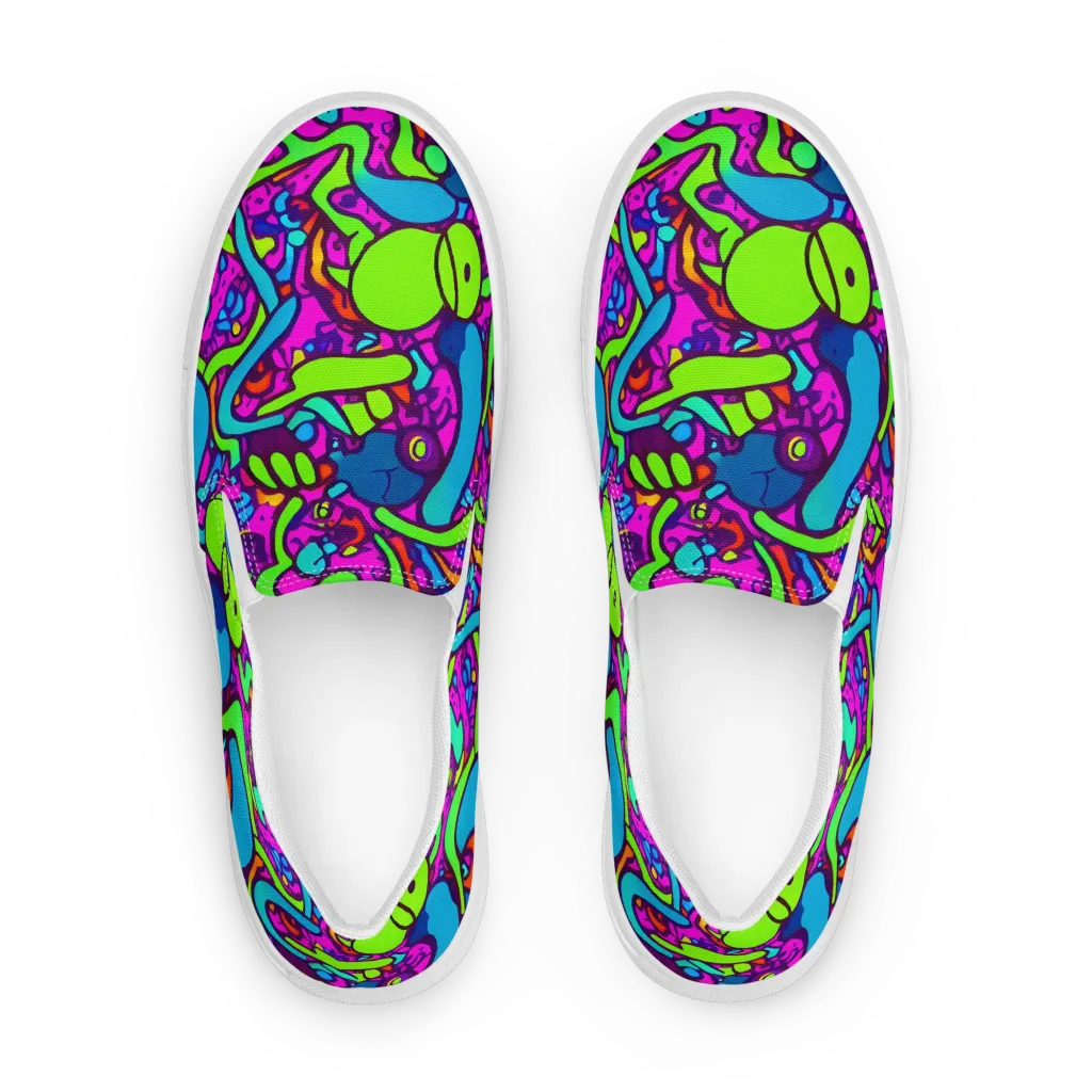 Funky Vortex on Men's Slip-On Canvas Shoes — Front