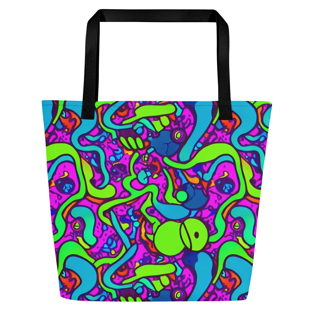 Funky Vortex on Large Tote Bag W/ Pocket — Front