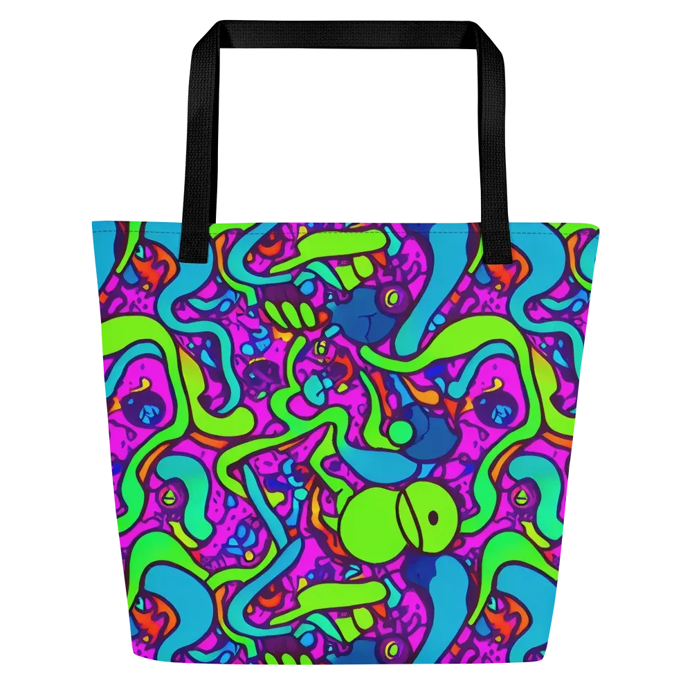 Funky Vortex on Large Tote Bag W/ Pocket — Front