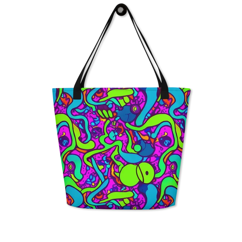 Funky Vortex on Large Tote Bag W/ Pocket — Front