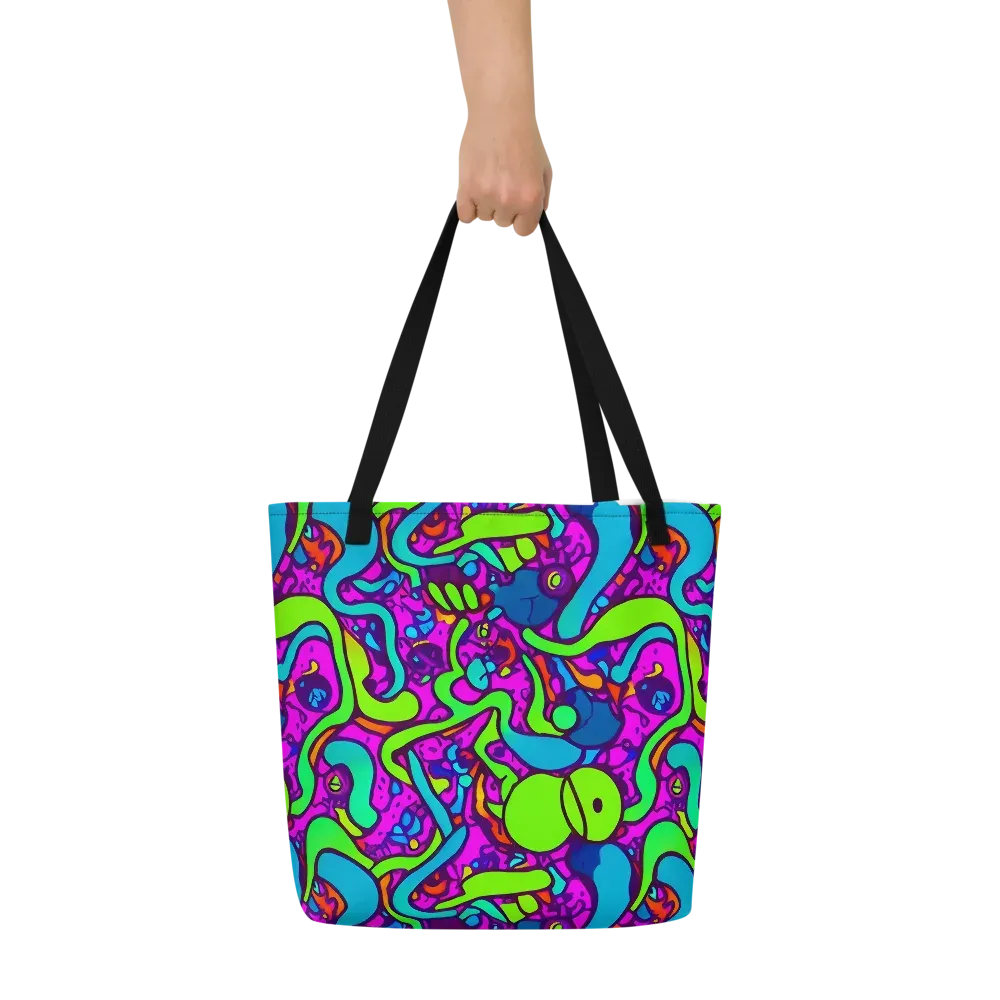 Funky Vortex on Large Tote Bag W/ Pocket — Front