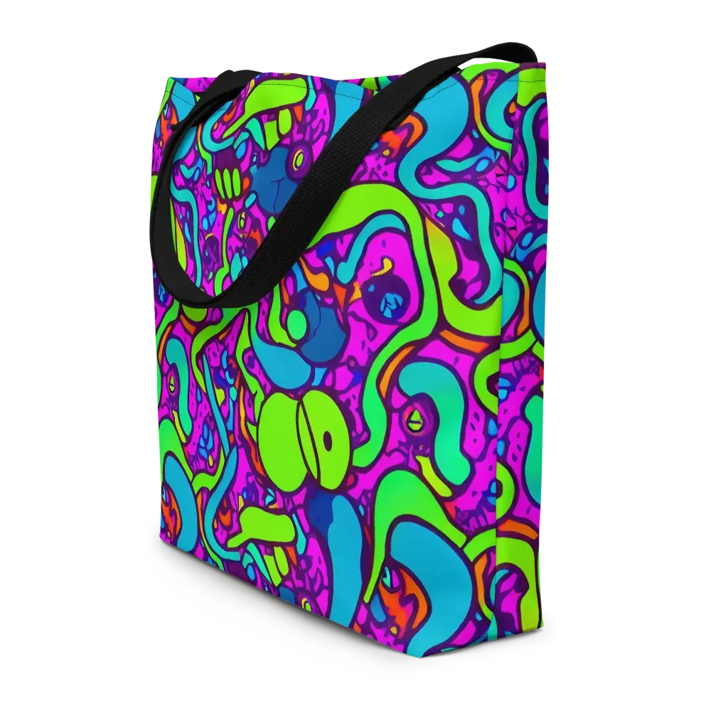 Funky Vortex on Large Tote Bag W/ Pocket — Front