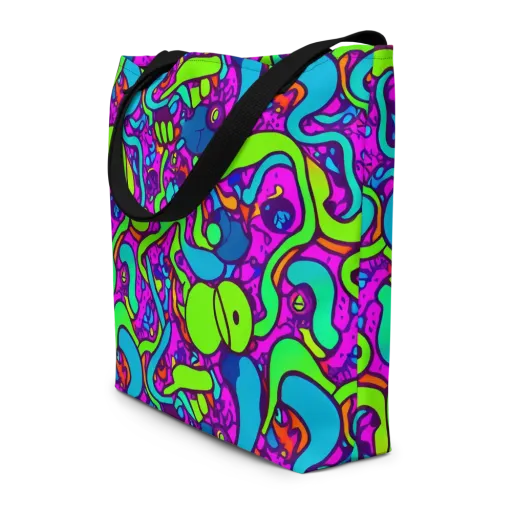 Funky Vortex on a Large Tote Bag W/ Pocket