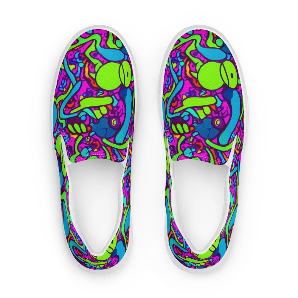 Funky Vortex on Women's Slip-On Canvas Shoes — Front