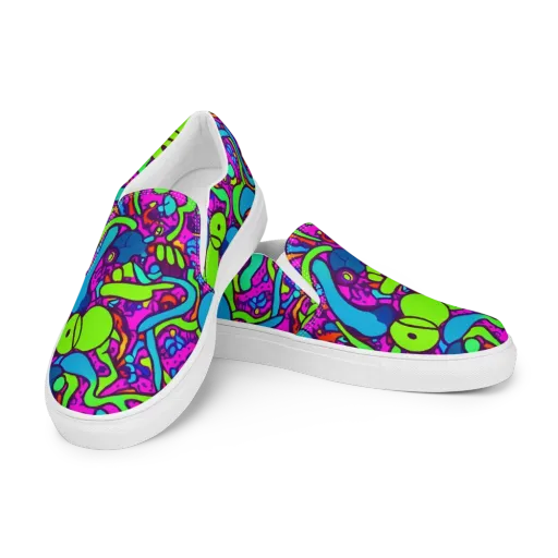 Funky Vortex on a Women's Slip-On Canvas Shoes
