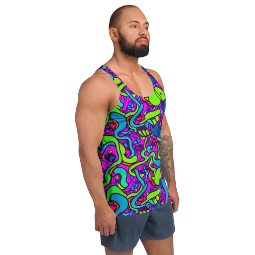Funky Vortex on a Men's Tank Top
