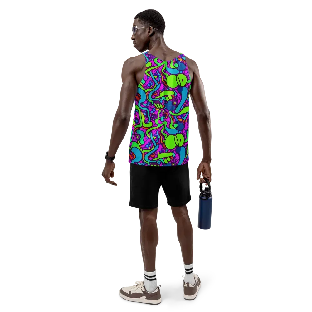 Funky Vortex on Men's Tank Top — Back