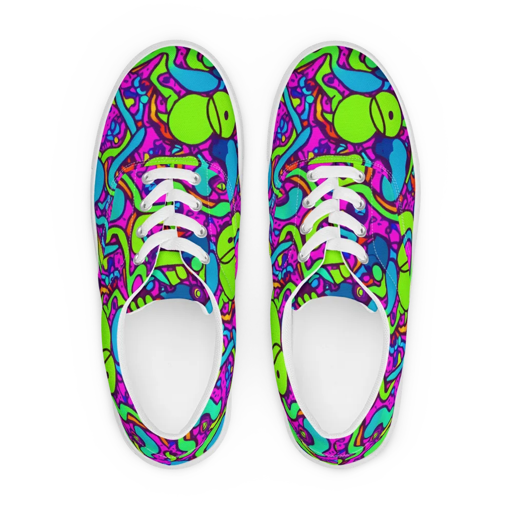 Funky Vortex on Men's Lace-Up Canvas Shoes — Front