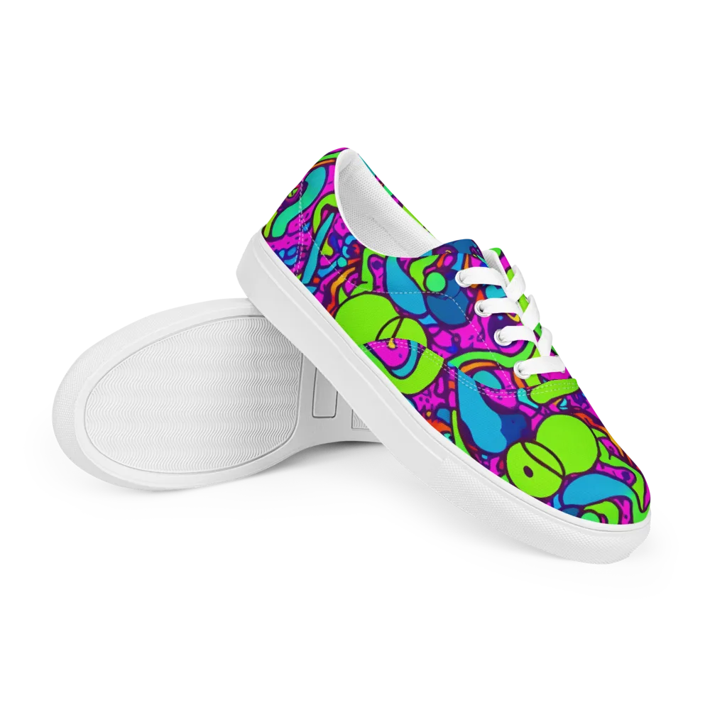 Funky Vortex on Men's Lace-Up Canvas Shoes — Right Front